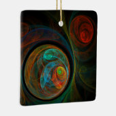 Hergeboorte Blue Abstract Art Square Ornament (Rechts)