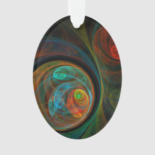 Hergeboorte Blue Abstracte Art Acrylovaal Ornament