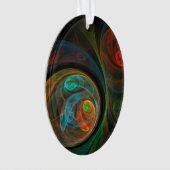 Hergeboorte Blue Abstracte Art Acrylovaal Ornament (voorkant)