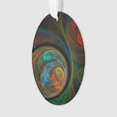 Hergeboorte Blue Abstracte Art Acrylovaal Ornament (voorkant)