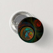 Hergeboorte Blue Abstracte Art Button (rond) (Voorkant /achterkant)