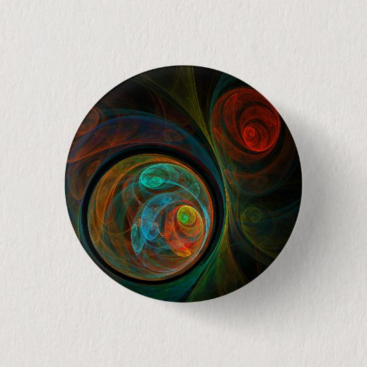 Hergeboorte Blue Abstracte Art Button (rond) (Voorkant)