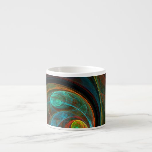 Hergeboorte Blue Abstracte Art Espresso Mok (Voorkant)