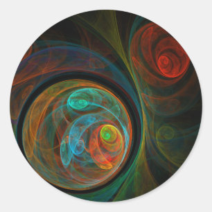 Hergeboorte Blue Abstracte Art Round Sticker