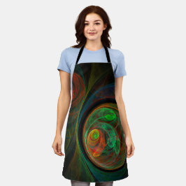 Hergeboorte Green Abstract Art Apron Schort