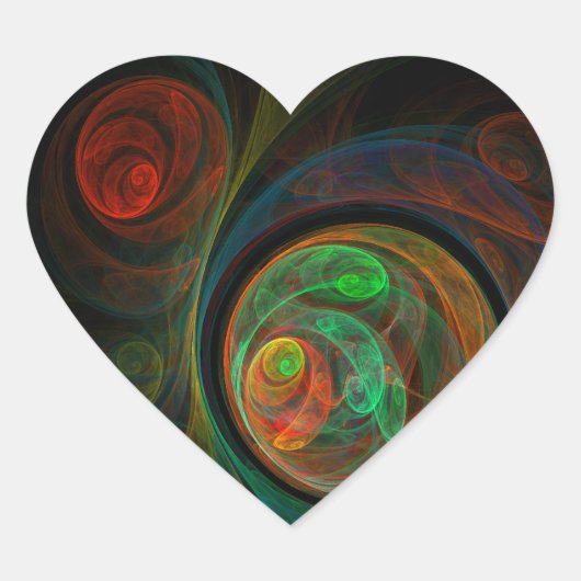Hergeboorte Green Abstract Art Heart Sticker (Voorkant)