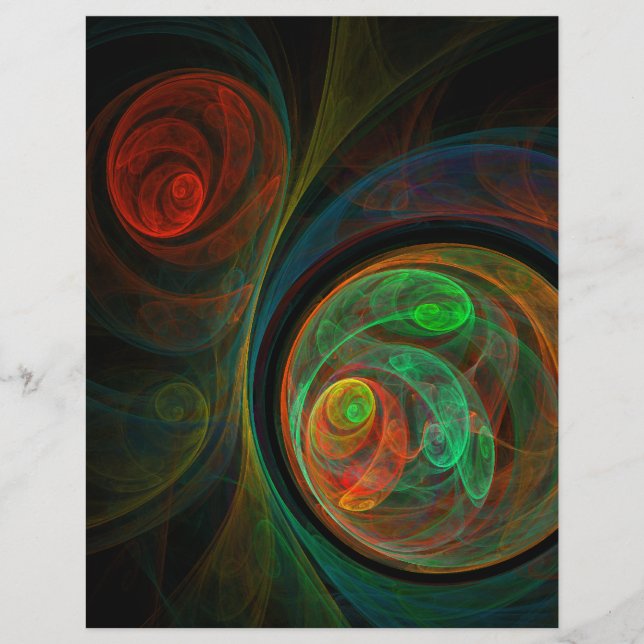 Hergeboorte Green Abstract Art Letterhead (Voorkant)