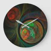 Hergeboorte Green Abstract Art Round Grote Klok (Voorkant)