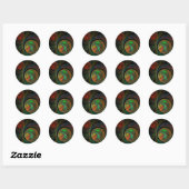 Hergeboorte Green Abstract Art Round Sticker (Vel)