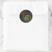 Hergeboorte Green Abstract Art Round Sticker (Tas)