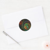 Hergeboorte Green Abstract Art Round Sticker (Envelop)