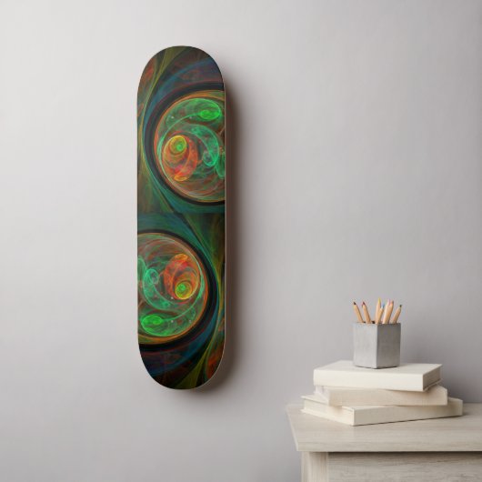 Hergeboorte Green Abstract Art Skateboard (Muurkunst)