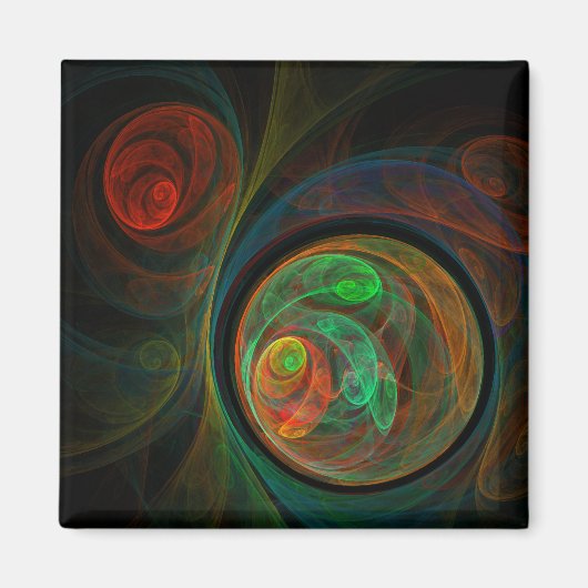 Hergeboorte Green Abstract Art Square Magnet (Voorkant)