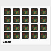 Hergeboorte Green Abstract Art Square Sticker (Vel)