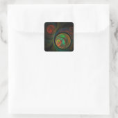 Hergeboorte Green Abstract Art Square Sticker (Tas)