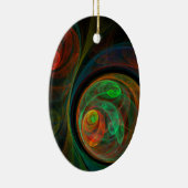 Hergeboorte Groen Abstract Ovaal Ornament (Rechts)
