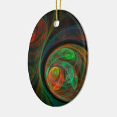 Hergeboorte Groen Abstract Ovaal Ornament (Links)
