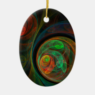 Hergeboorte Groen Abstract Ovaal Ornament
