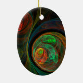 Hergeboorte Groen Abstract Ovaal Ornament (Achterkant)