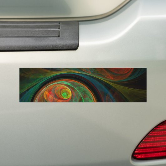 Hergeboorte Groene Abstracte Art Bumpersticker (Op auto)