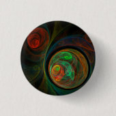 Hergeboorte Groene Abstracte Art Button (ronde) (Voorkant)