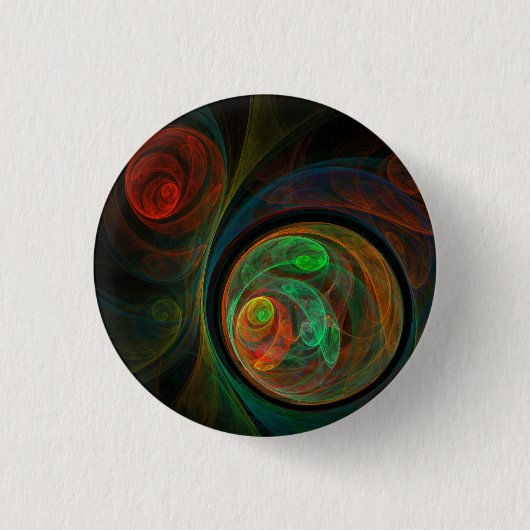 Hergeboorte Groene Abstracte Art Button (ronde) (Voorkant)