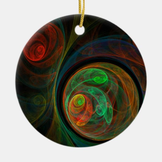 Hergeboorte Groene Abstracte Art Circle Ornament (Voorkant)