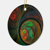 Hergeboorte Groene Abstracte Art Circle Ornament (Links)