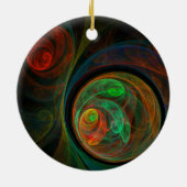 Hergeboorte Groene Abstracte Art Circle Ornament (Achterkant)
