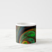 Hergeboorte Groene Abstracte Art Espresso Mok (Voorkant)