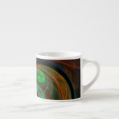 Hergeboorte Groene Abstracte Art Espresso Mok (Rechts)