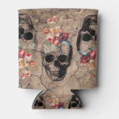 Hergeboorte - Skulls Blossomt uit stof Blikjeskoeler (Voorkant)