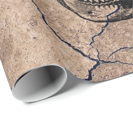 Hergeboorte - Skulls Blossomt uit stof Cadeaupapier (Rol Hoek)