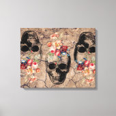 Hergeboorte - Skulls Blossomt uit stof Canvas Afdruk (Voorkant)
