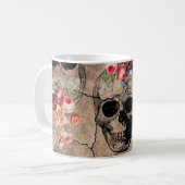 Hergeboorte - Skulls Blossomt uit stof Koffiemok (Voorkant links)