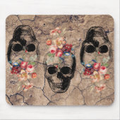 Hergeboorte - Skulls Blossomt uit stof Muismat (Voorkant)