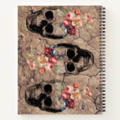 Hergeboorte - Skulls Blossomt uit stof Notitieboek (Achterkant)