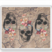 Hergeboorte - Skulls Blossomt uit stof Sticker (Voorkant)