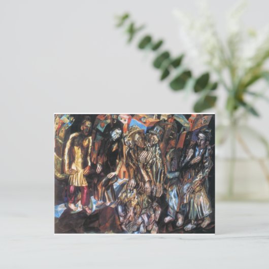 Hergeboorte van het volk door Pavel Filonov Briefkaart (Staand voorkant)