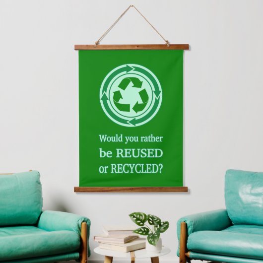 Hergebruik en Recyclen Hangend Wandkleed (Woonkamer)