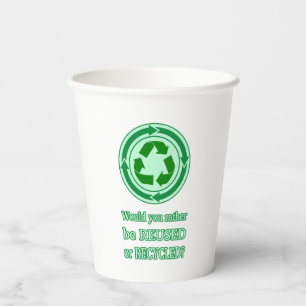 Hergebruik en Recyclen Papieren Bekers