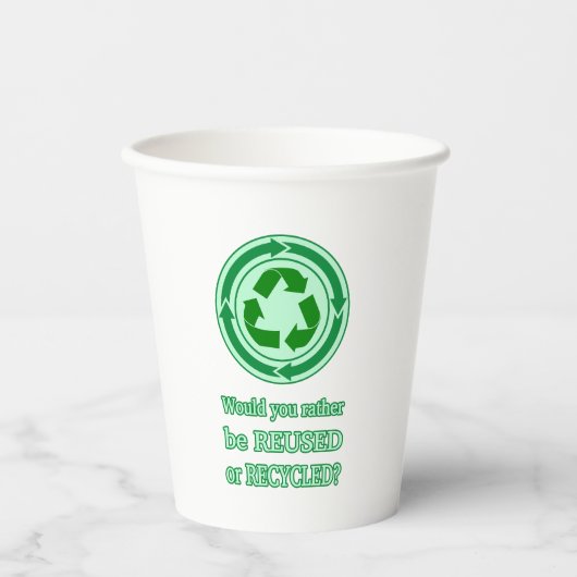 Hergebruik en Recyclen Papieren Bekers (Voorkant)