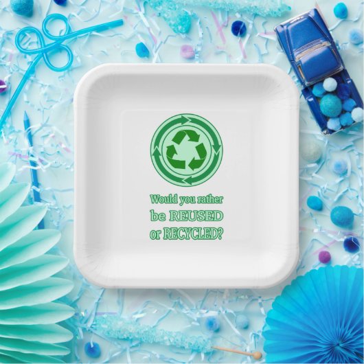 Hergebruik en Recyclen Papieren Bordje (Feest)