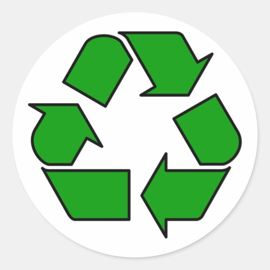 Hergebruik en Recyclen Ronde Sticker (Voorkant)