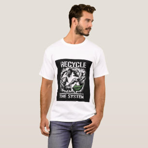 Hergebruik het Systeem Krachtig Grafisch Ontwerp T-shirt