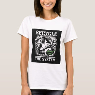 Hergebruik het Systeem   Krachtig Grafisch Ontwerp T-shirt