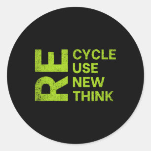 Hergebruik Nieuwe Gebruiken Denken Aardedag Milieu Ronde Sticker