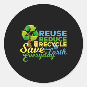 Hergebruik op de Aarde Verkleining Recyclen de Aar Ronde Sticker