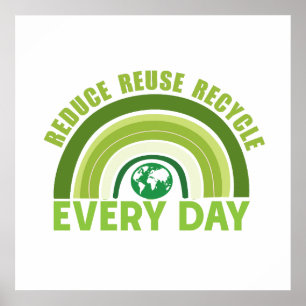 Hergebruik recyclen verminderen poster