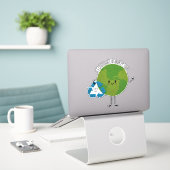 Hergebruik Reduce Recyclen Earth Day Sticker (Laptop op bureau)